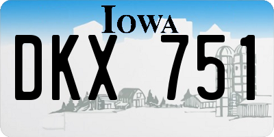 IA license plate DKX751