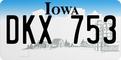 IA license plate DKX753