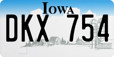 IA license plate DKX754