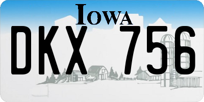 IA license plate DKX756
