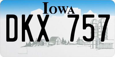 IA license plate DKX757