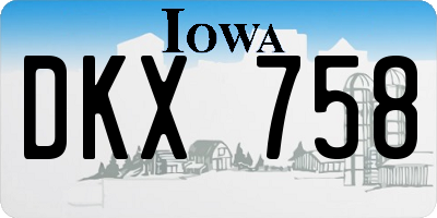 IA license plate DKX758