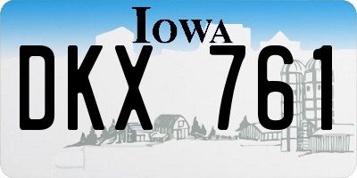 IA license plate DKX761