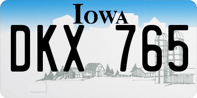 IA license plate DKX765