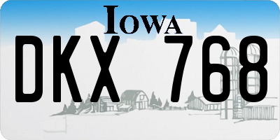 IA license plate DKX768