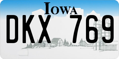 IA license plate DKX769