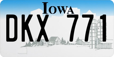 IA license plate DKX771