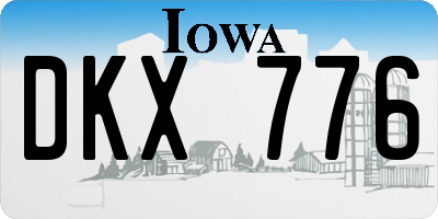 IA license plate DKX776
