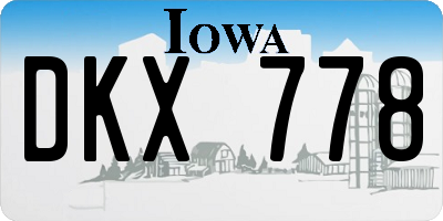 IA license plate DKX778