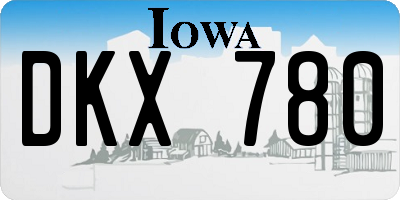 IA license plate DKX780
