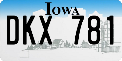 IA license plate DKX781
