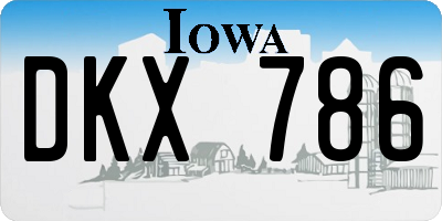 IA license plate DKX786