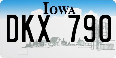 IA license plate DKX790
