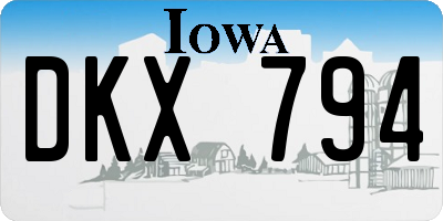 IA license plate DKX794