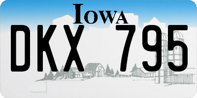 IA license plate DKX795