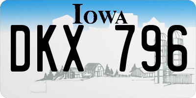 IA license plate DKX796