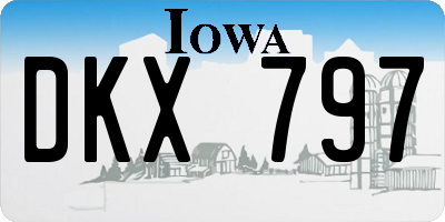 IA license plate DKX797