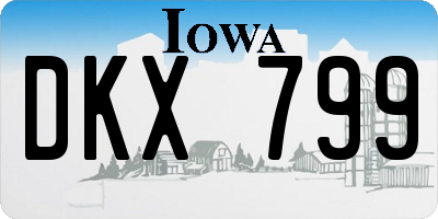IA license plate DKX799