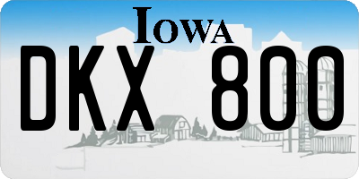 IA license plate DKX800