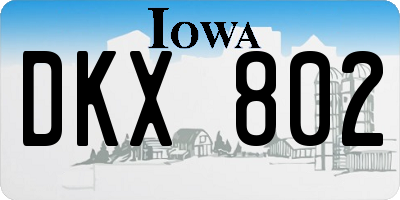 IA license plate DKX802