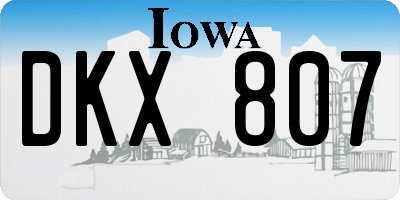 IA license plate DKX807