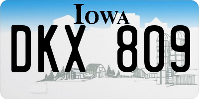 IA license plate DKX809