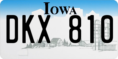 IA license plate DKX810