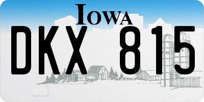IA license plate DKX815