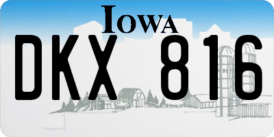 IA license plate DKX816