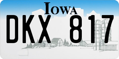 IA license plate DKX817