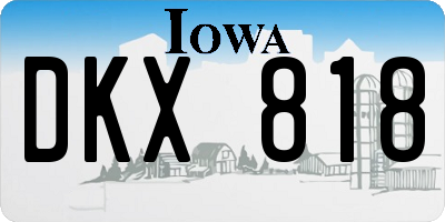IA license plate DKX818