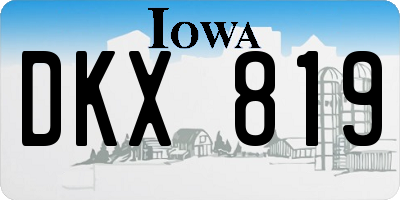 IA license plate DKX819