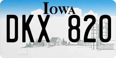 IA license plate DKX820