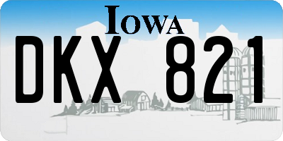 IA license plate DKX821