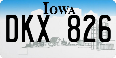 IA license plate DKX826