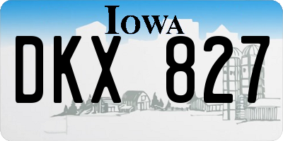 IA license plate DKX827