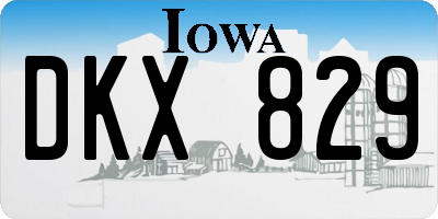 IA license plate DKX829