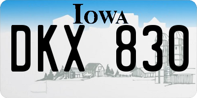 IA license plate DKX830