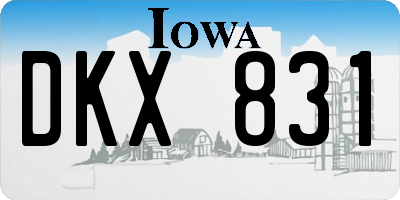 IA license plate DKX831