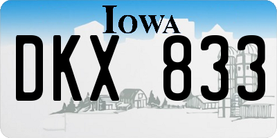 IA license plate DKX833