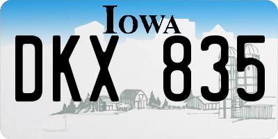 IA license plate DKX835