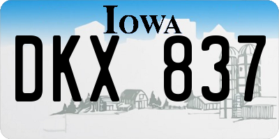 IA license plate DKX837