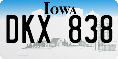IA license plate DKX838