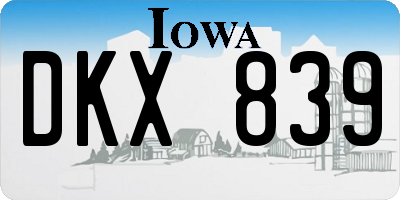 IA license plate DKX839