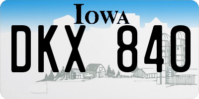 IA license plate DKX840