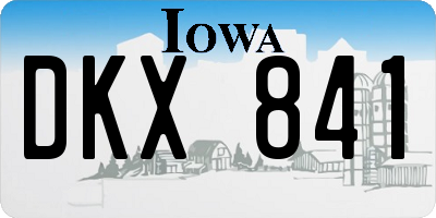 IA license plate DKX841