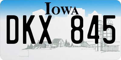 IA license plate DKX845