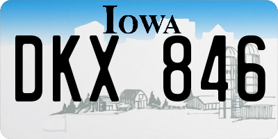 IA license plate DKX846