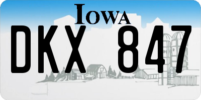 IA license plate DKX847