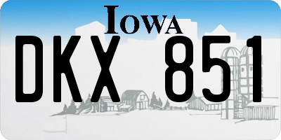 IA license plate DKX851